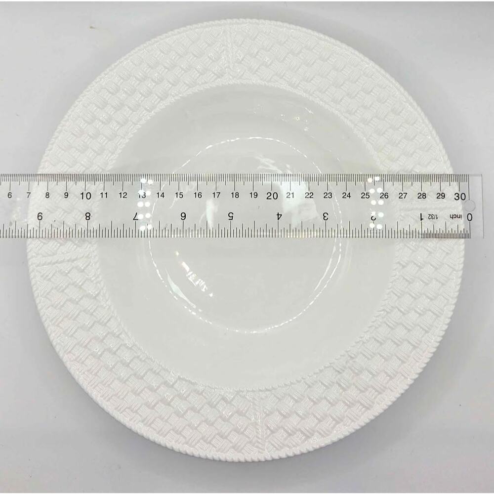Tiffany Weave Plates - Set of Two 9" Plates - White Made in Ireland - Picture 6 of 8